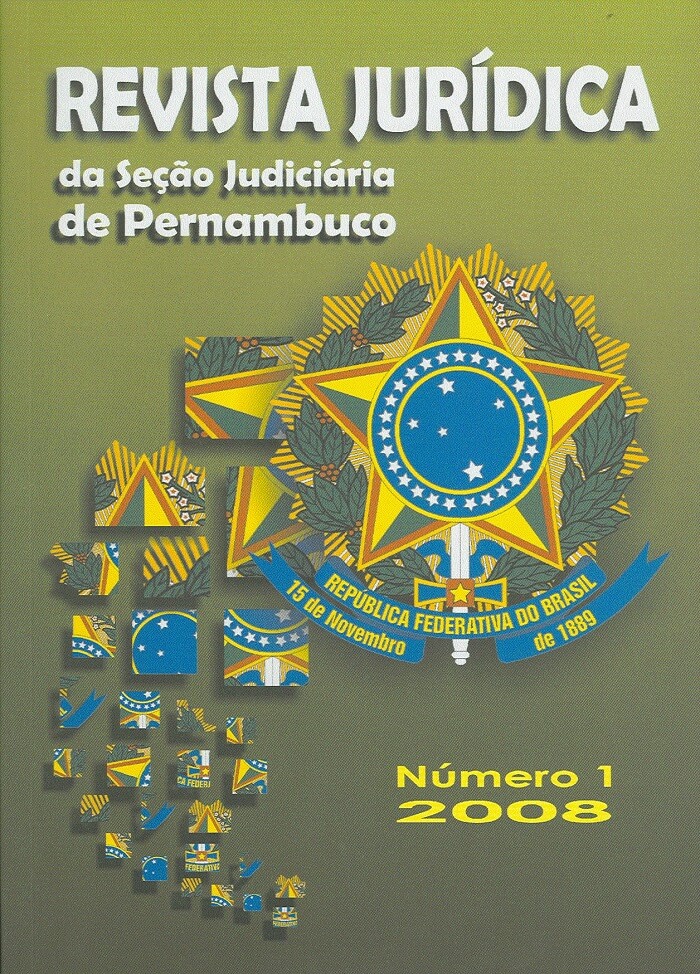 Capa do primeiro número da Revista Jurídica da Seção Judiciária de Pernambuco