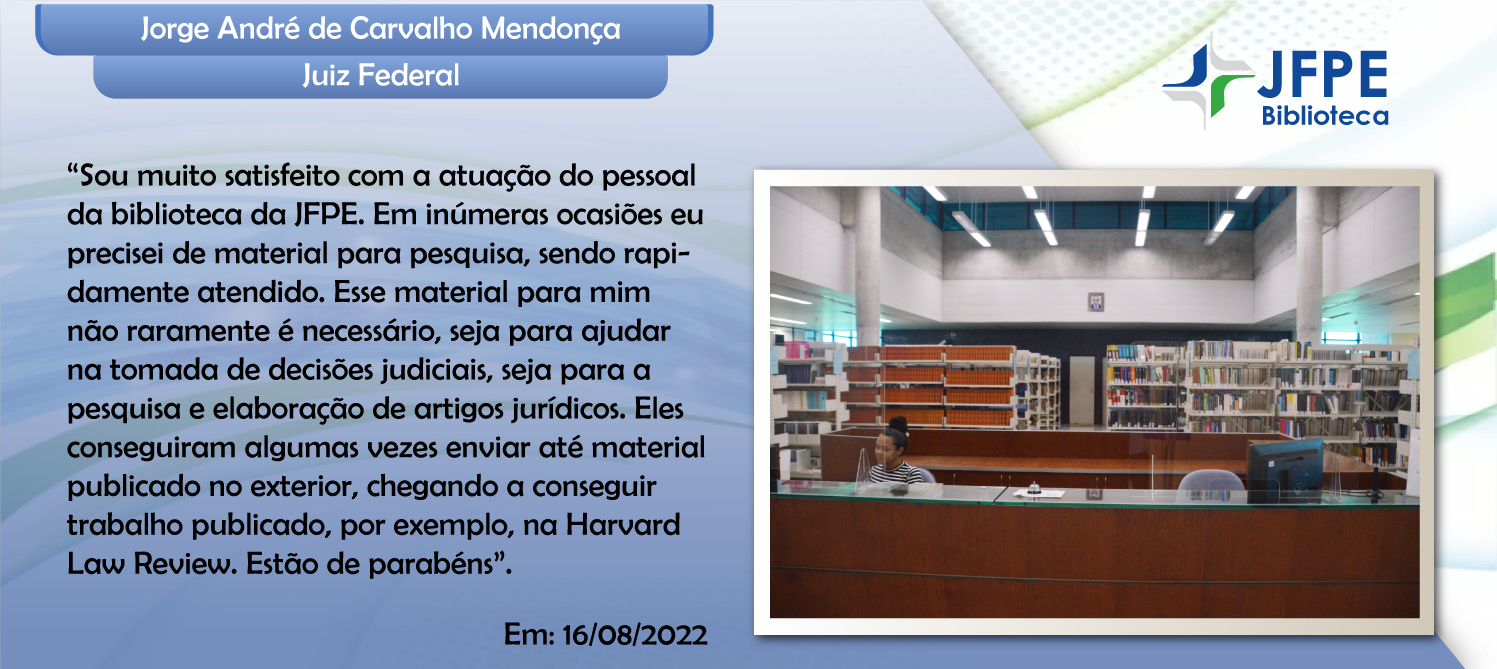 Depoimento sobre a Biblioteca de Jorge André de Carvalho
                                        Mendonça